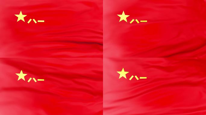 中国八一军旗飘扬背景4K