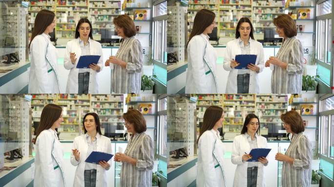 自信的女性药剂师帮助女性客户