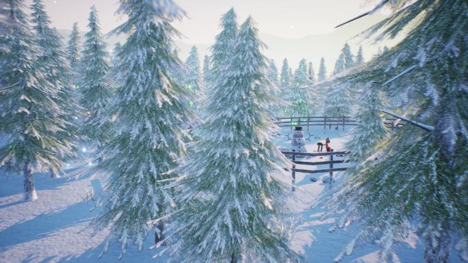 白天雪地圣诞树01