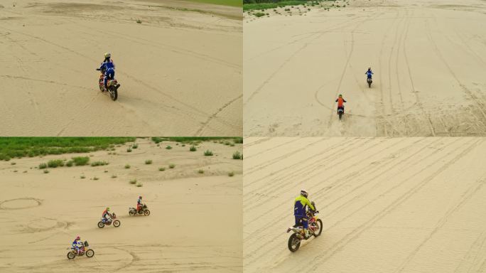 KTM越野摩托车黄河边沙滩扬尘4K
