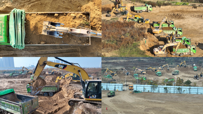 挖掘机挖土装车施工延时挖机土方作业