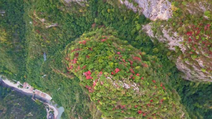 航拍净坛峰红叶