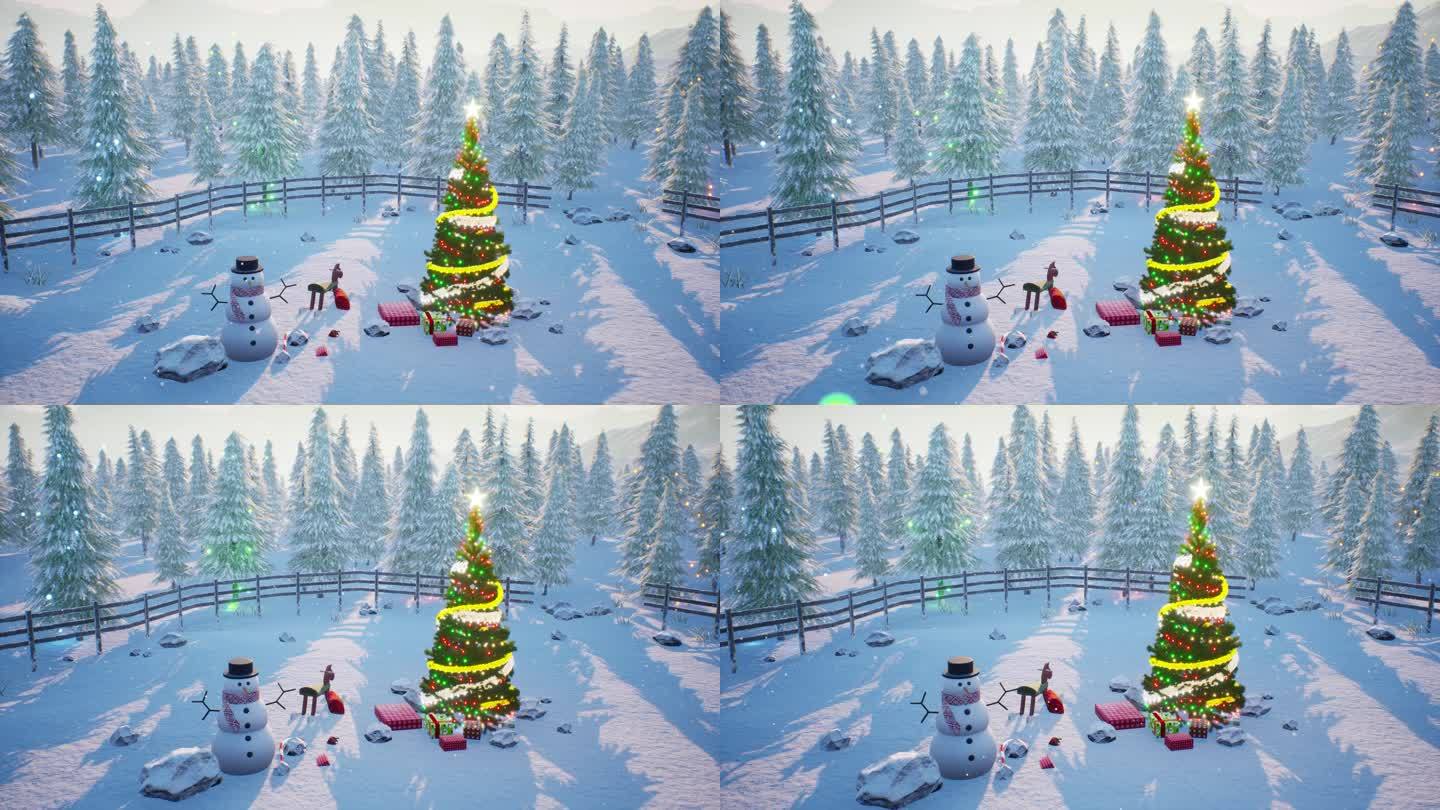 白天雪地圣诞树04