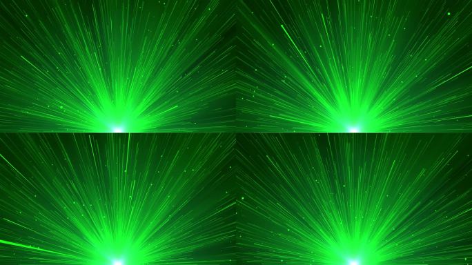 4K绿色光芒万丈粒子射线无缝循环