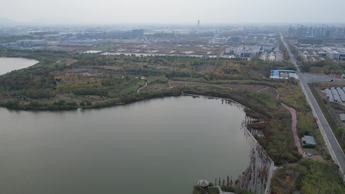 航拍徐州九里湖湿地-HDR