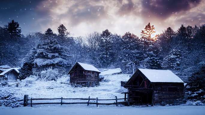 雪地木屋