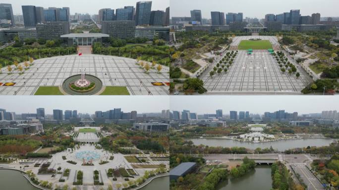 航拍徐州市政府市民广场-HDR