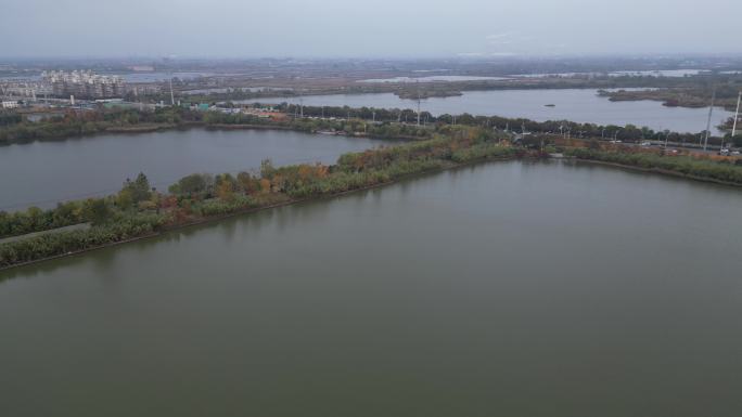 航拍徐州九里湖湿地公园-HDR