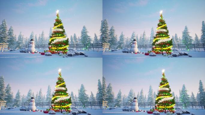 白天雪地圣诞树04