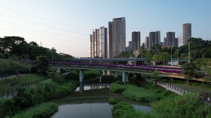 沙河西路 沙河立交 车流 航拍沙河路