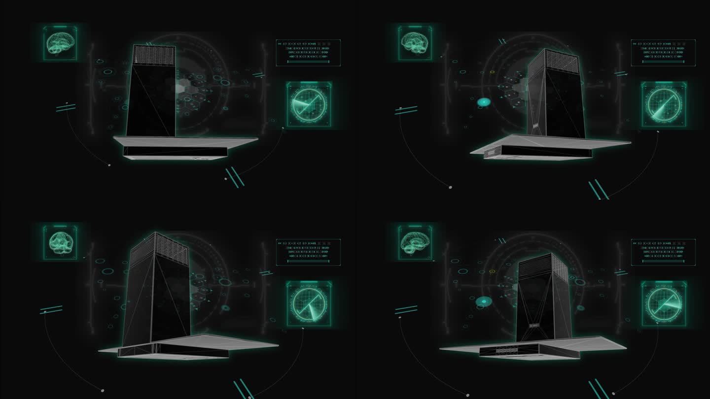 HUD科技界面油烟机厨具展示素材