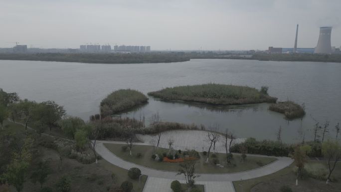 航拍徐州九里湖湿地公园-HDR