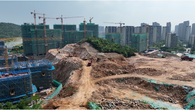 房地产开发小区建设土建挖山紫金山天文台