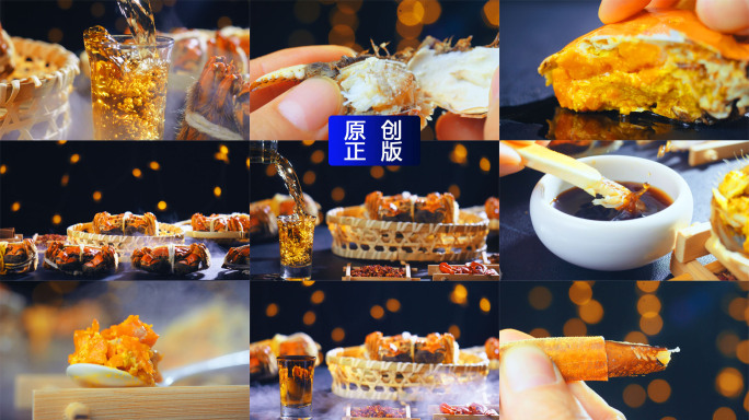 中秋节大闸蟹蟹黄螃蟹美味美食海鲜