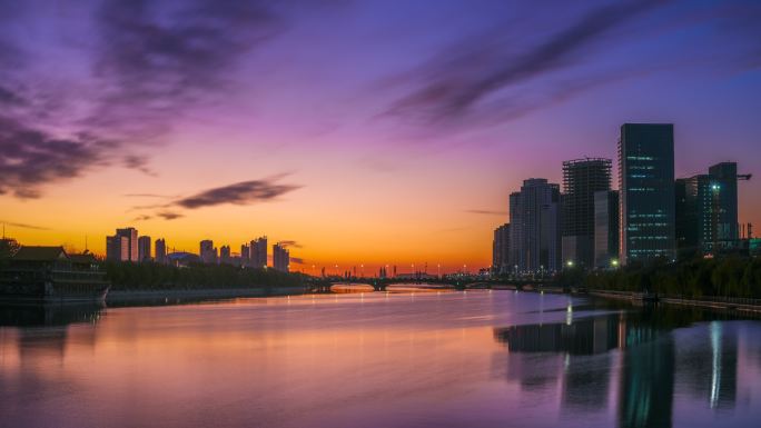 北京通州大运河日出实拍