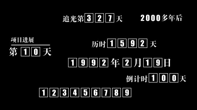 通用的数字滚动pr模板