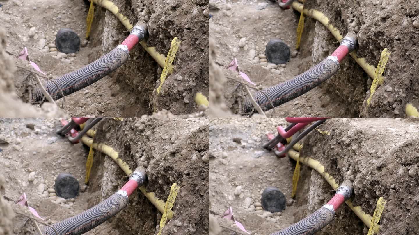 施工期间的地下电缆、燃气电缆、电信电缆和街道上的水管