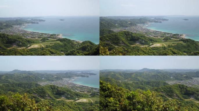 东京湾和山顶的山景