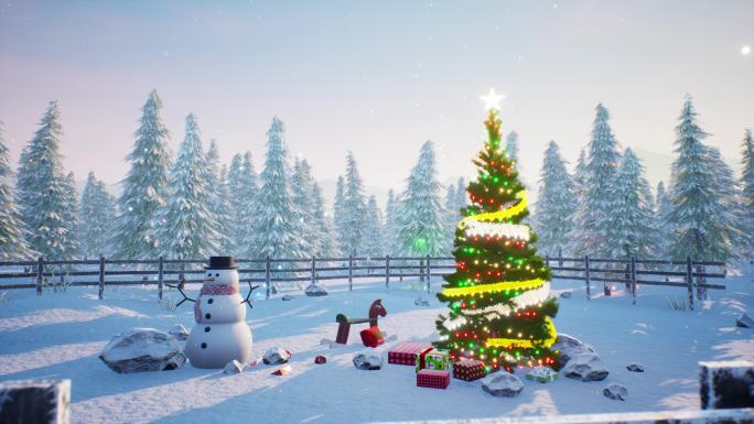 白天雪地圣诞树02