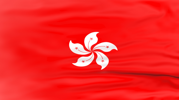 中国香港特区旗飘扬背景4K