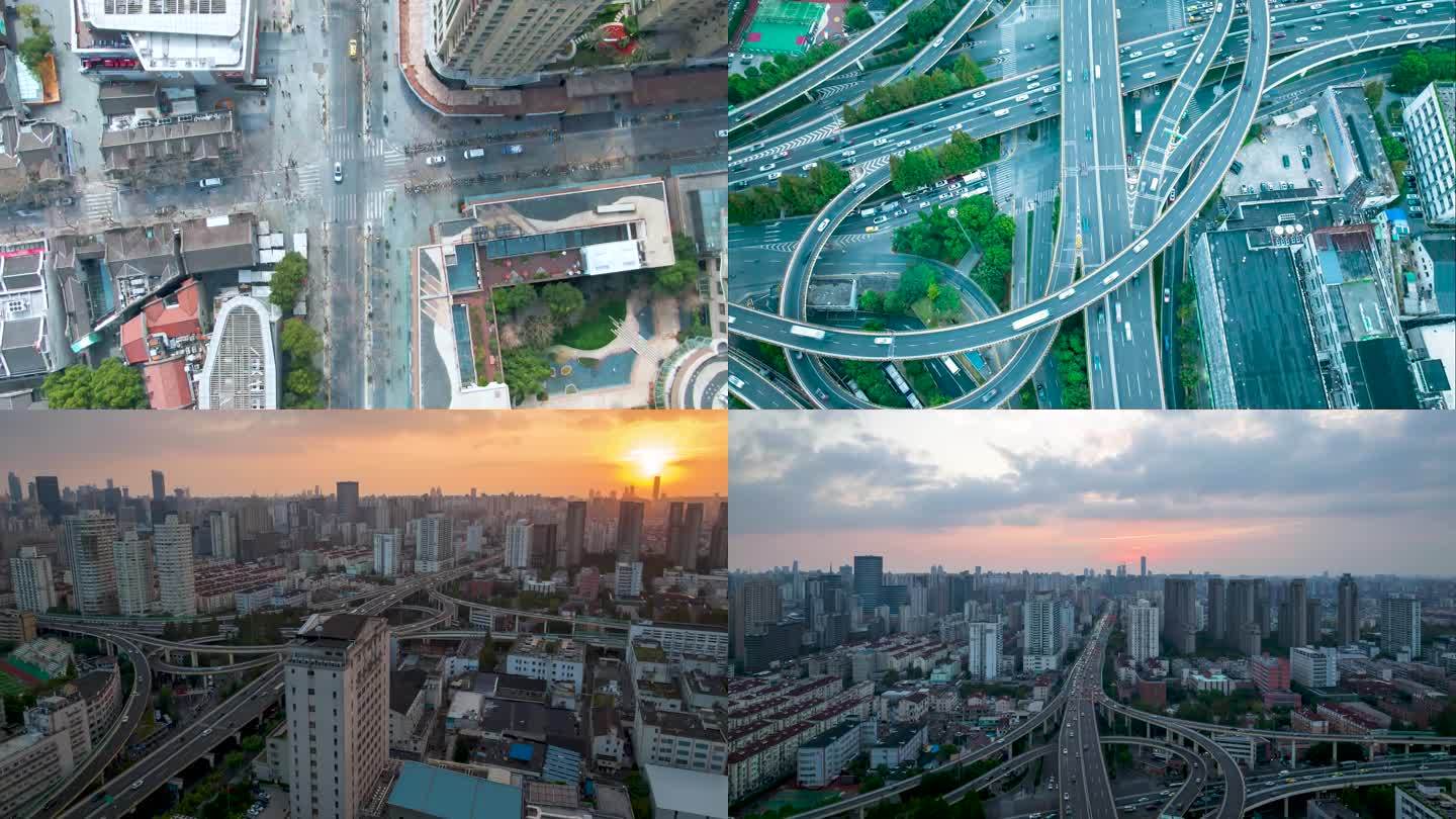 上海高架日落延时