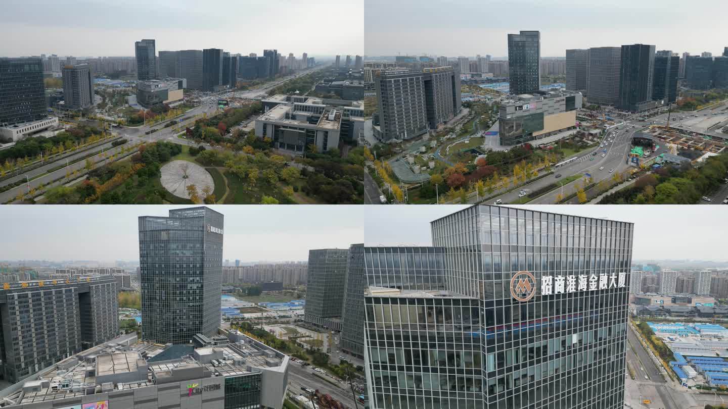 航拍徐州大龙湖金融中心建筑-HDR