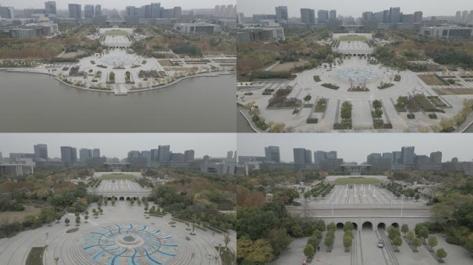 航拍徐州市政府市民广场-LOG