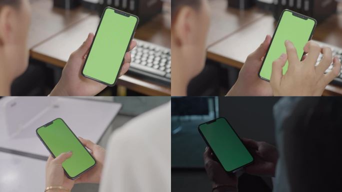 3组手机绿屏抠像APP特效模版滑动手机
