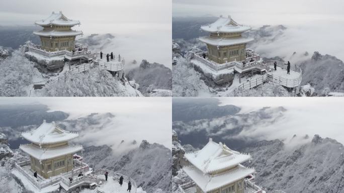 4K老君山雪景航拍