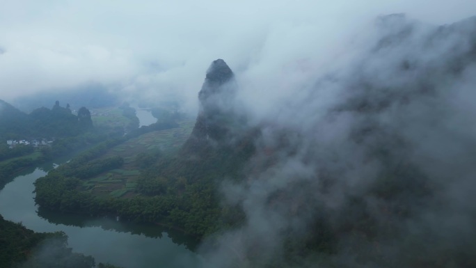 航拍 山水 风景