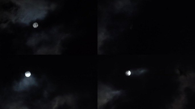 穿过云层的月亮4k超清实拍