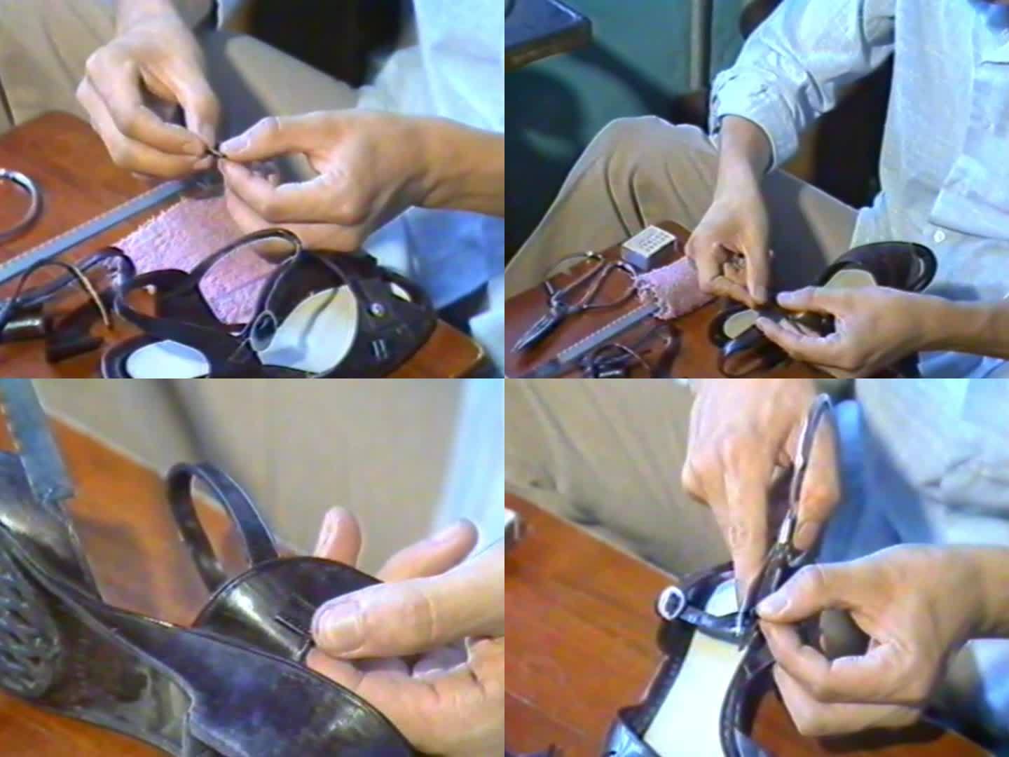 八九十年代手工修补塑料凉鞋