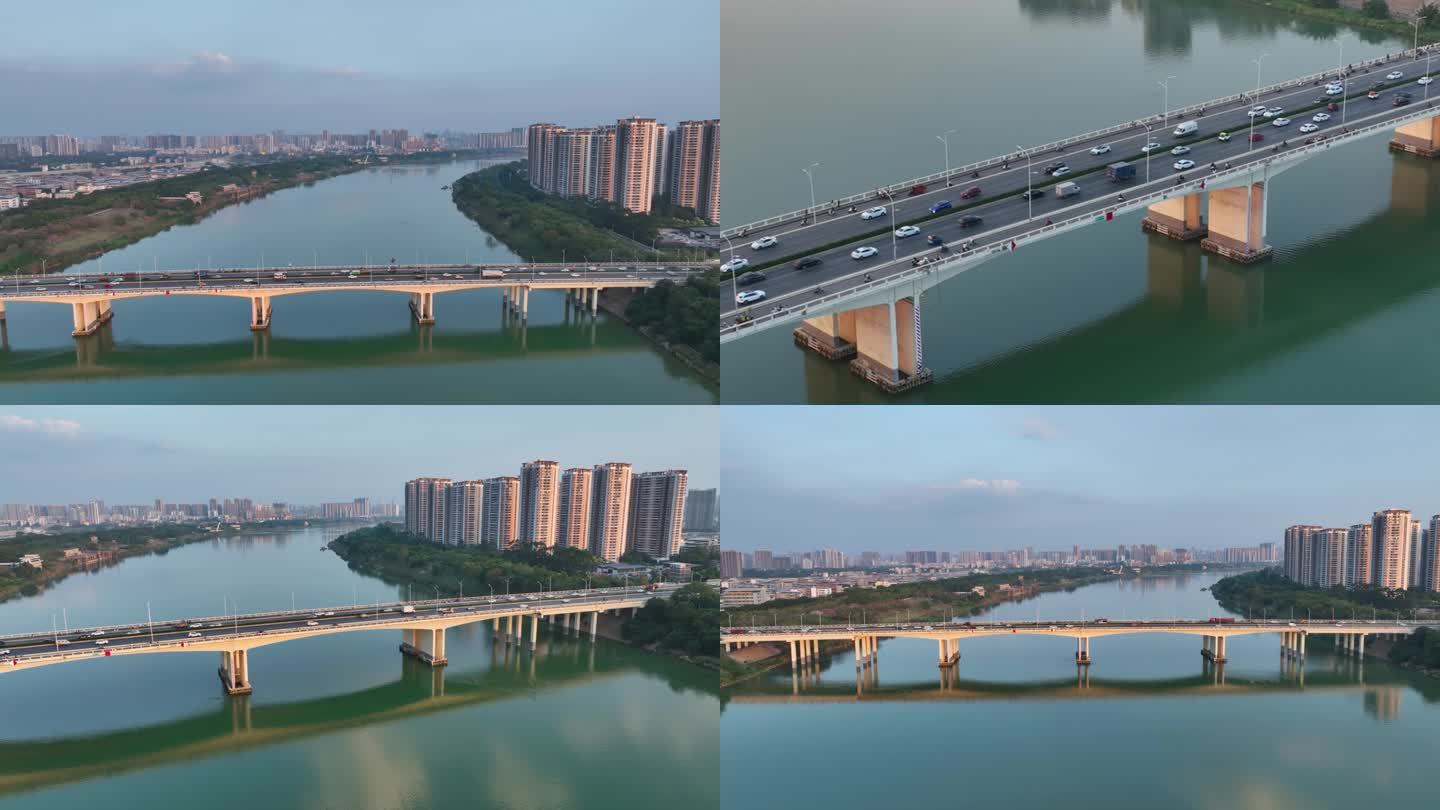 4K航拍南宁清川大桥车流