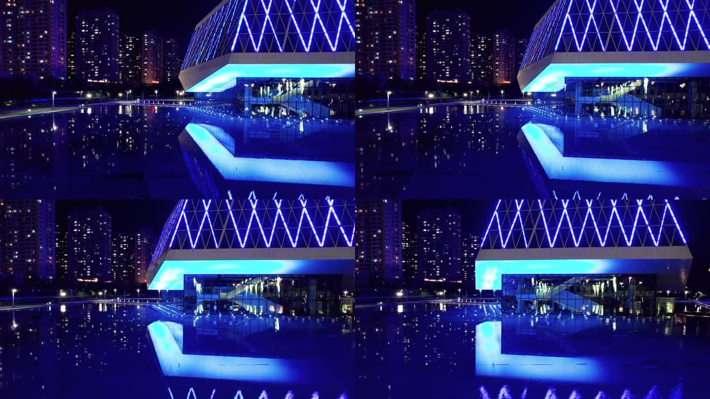 哈尔滨音乐厅夜景航拍