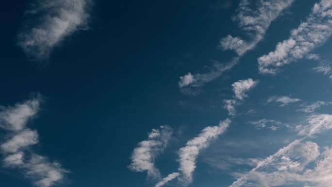 天空蓝天背景视频蓝色天空朵朵白云