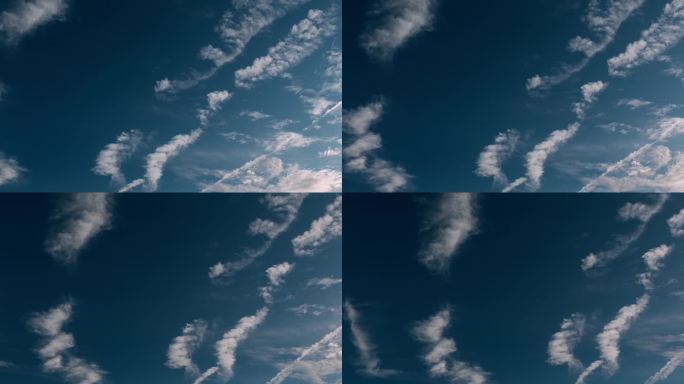 天空蓝天背景视频蓝色天空朵朵白云