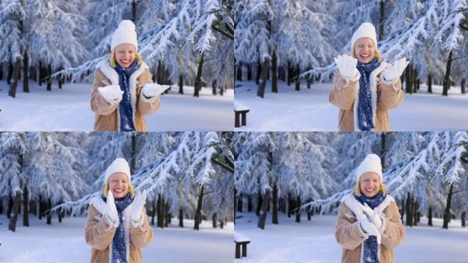 一把雪在戴着白手套的手中