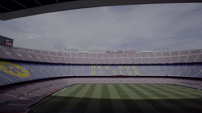 西班牙巴塞罗那 俯拍诺坎普球场内景