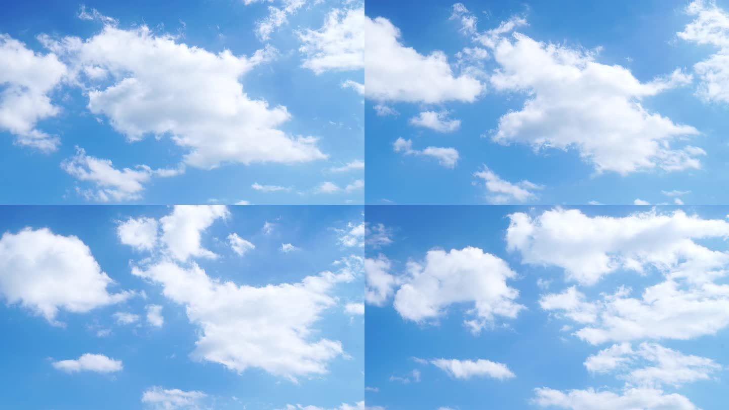 小清新天空蓝天白云延时唯美晴空云朵飘动