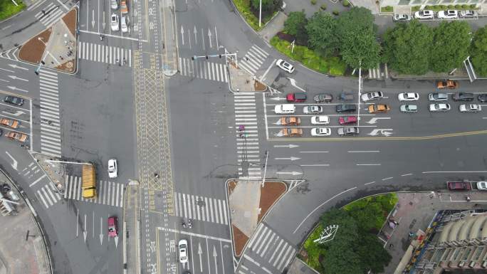 城市航拍湖南株洲城市交通