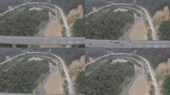 山间的高速公路高架桥