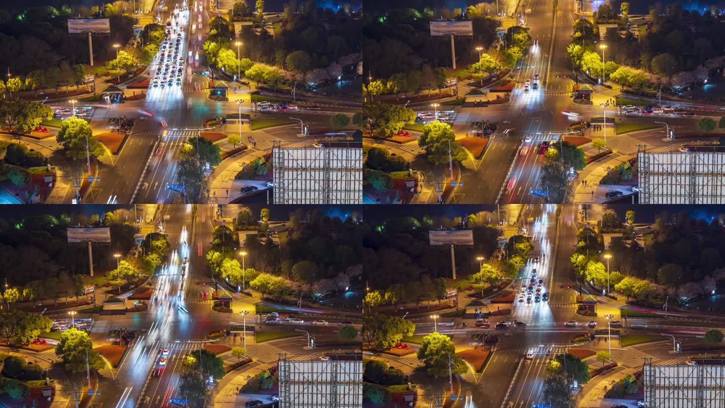 金华城市交通夜景车流8K延时摄影