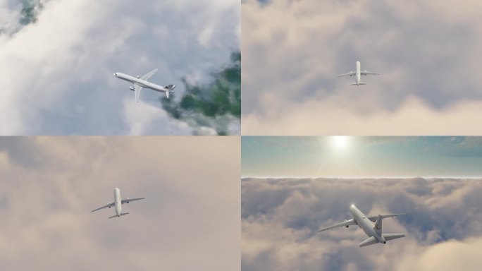 4K飞机云层云海飞行