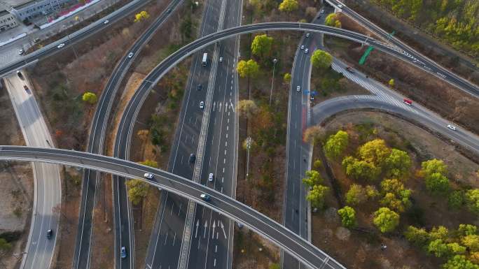 航拍高速公路道路交通