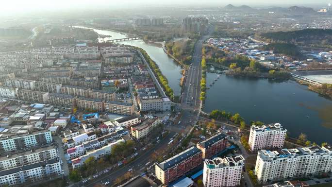 航拍北京怀柔城市全景