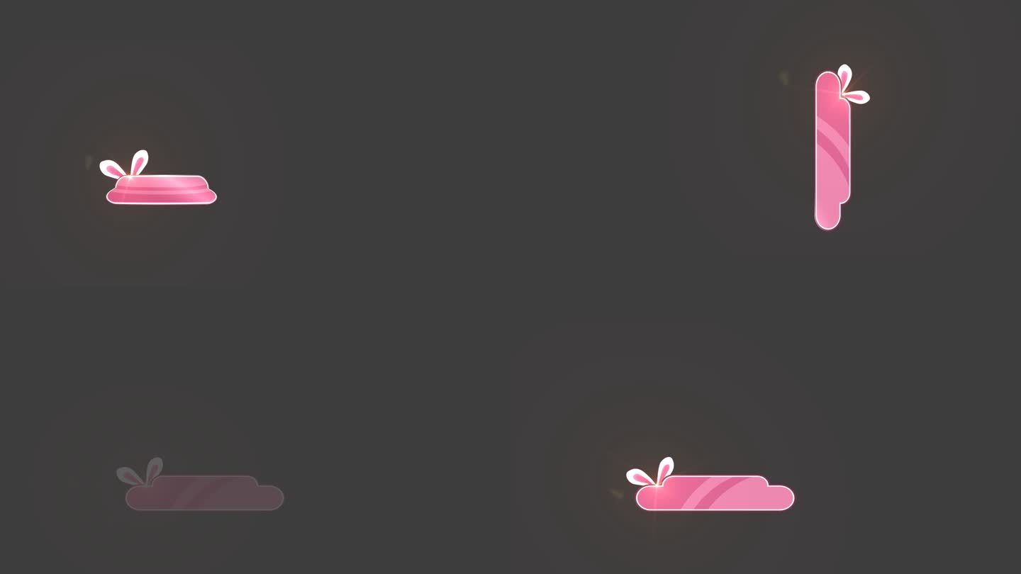 可爱卡通兔子耳朵字幕条视频素材