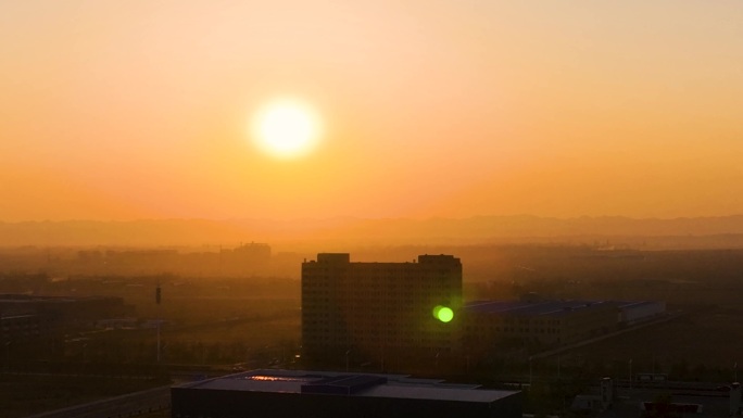 斜阳夕阳黄昏雾蒙蒙