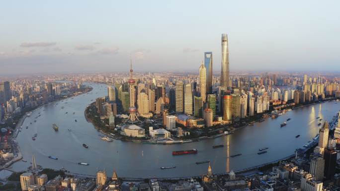 上海航拍4K陆家嘴金融城