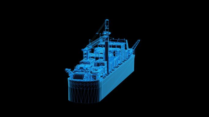 蓝色科技线条海上运输货船通道素材