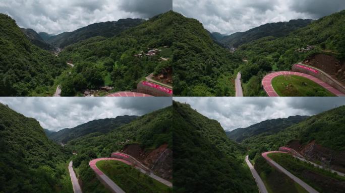 交通发展视频云南山区隐藏山林间公路